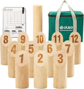 Wooden Throwing Game Set with Scoreboard & Carry Bag H17852