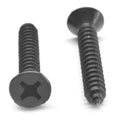 #8-15 x 1 Sheet Metal Screw Phillips Flat Head Black Zinc Plated X80085