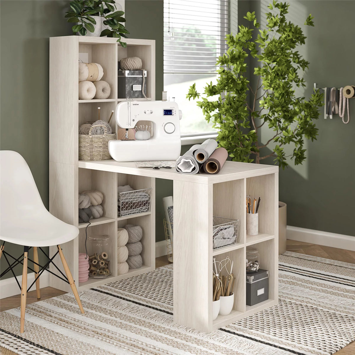 Ivory Oak Craft Desk W759482