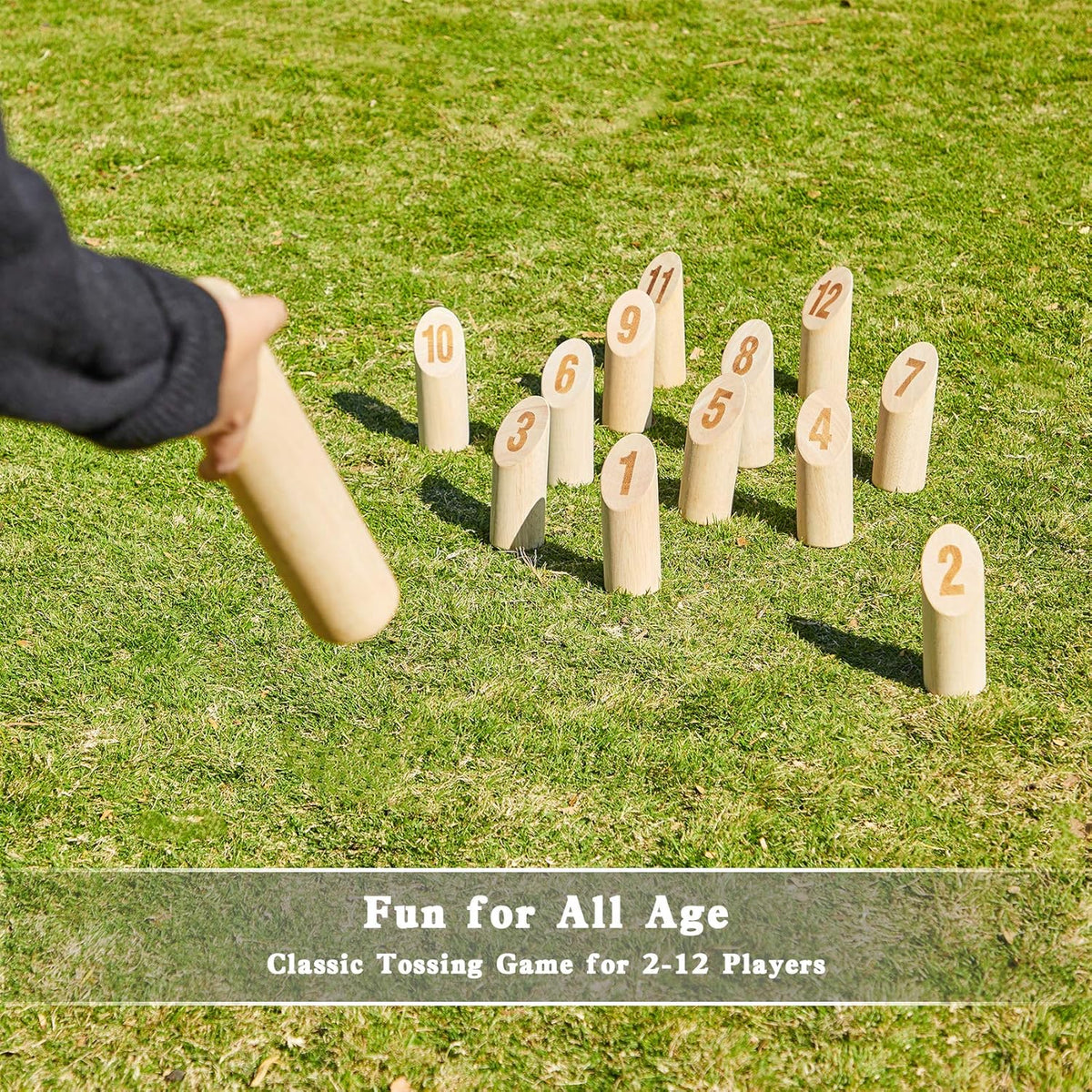 Wooden Throwing Game Set with Scoreboard & Carry Bag H17852