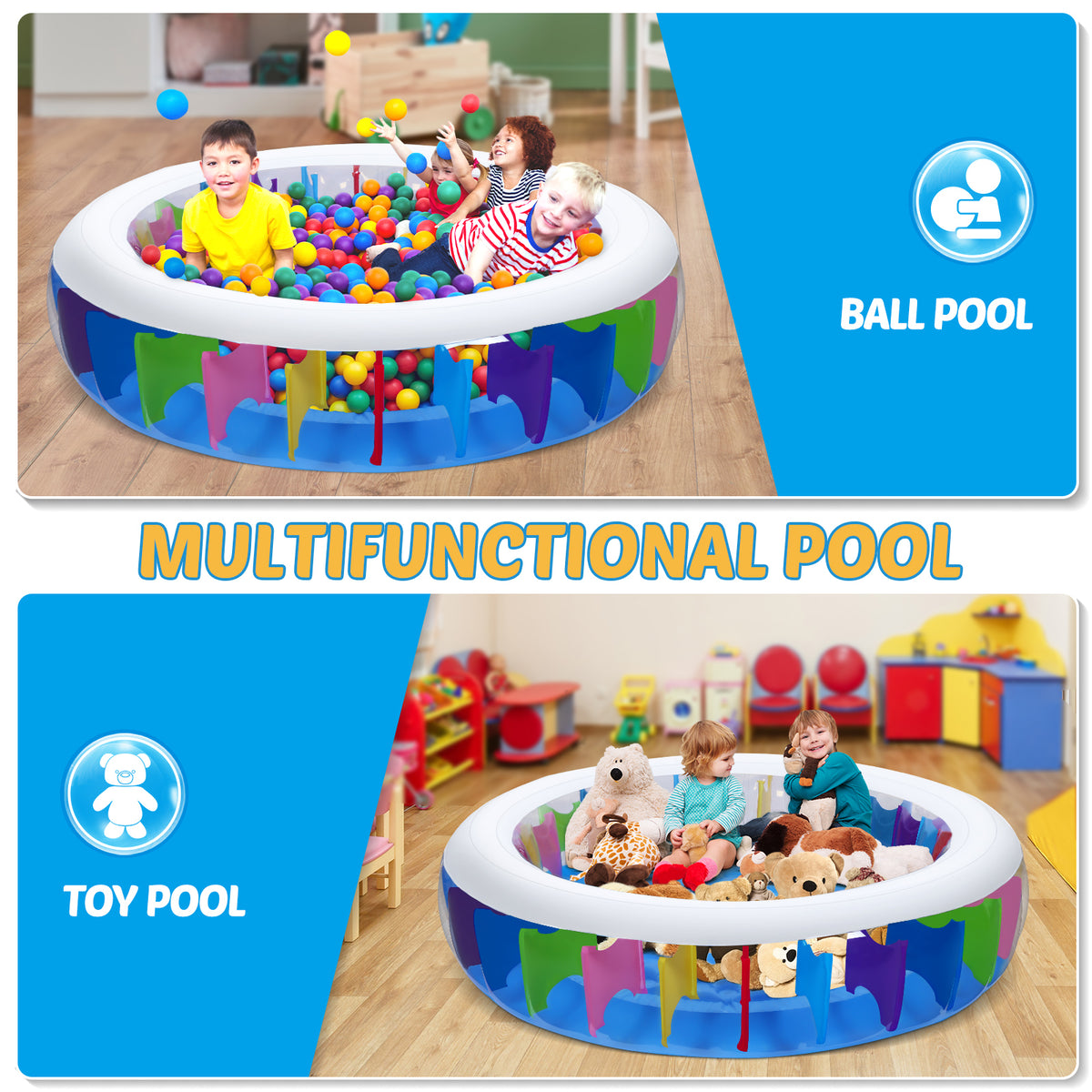 Inflatable PVC Pool with Sprinkler 180 x 180 x 40 cm Y737