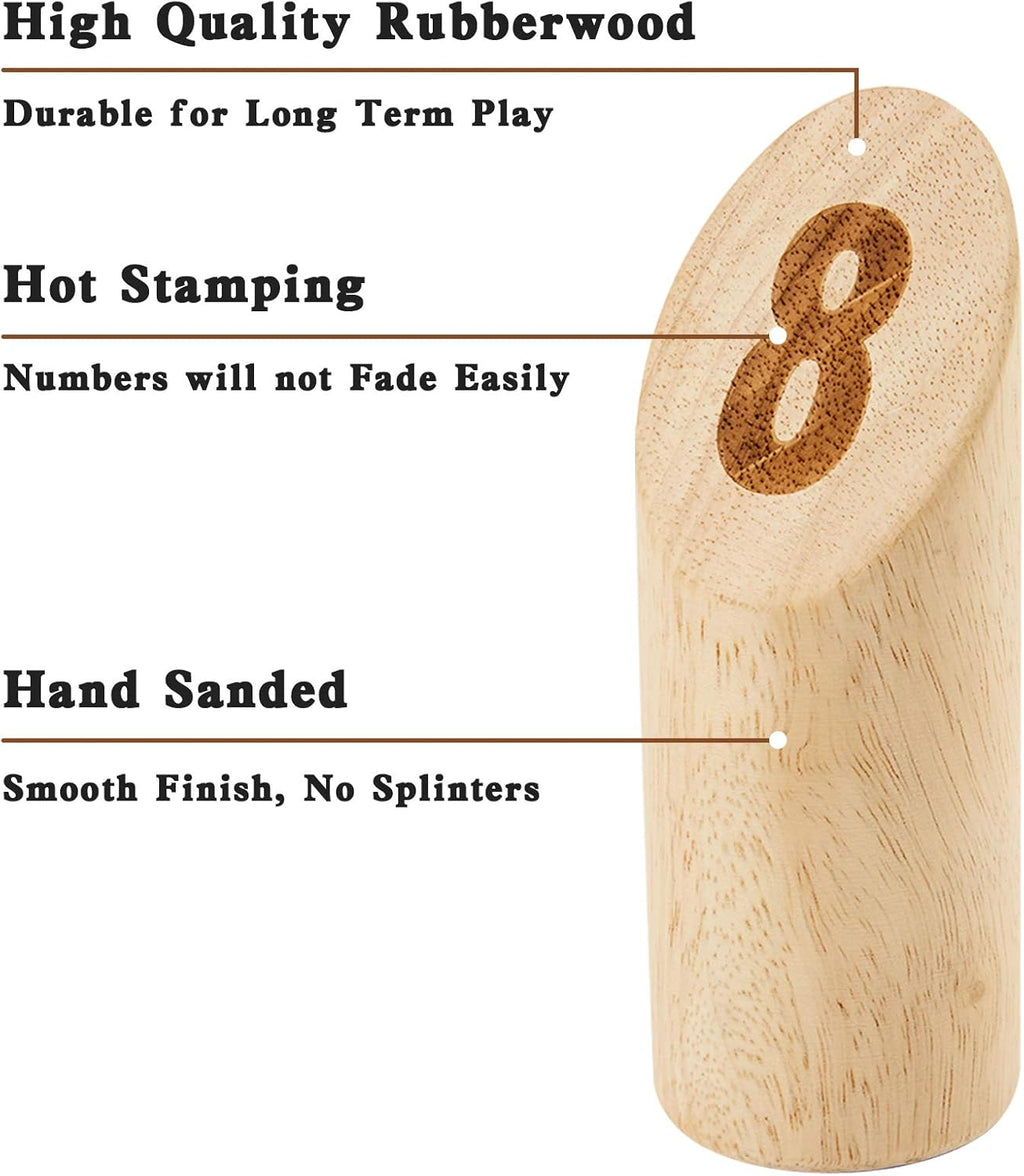 Wooden Throwing Game Set with Scoreboard & Carry Bag H17852
