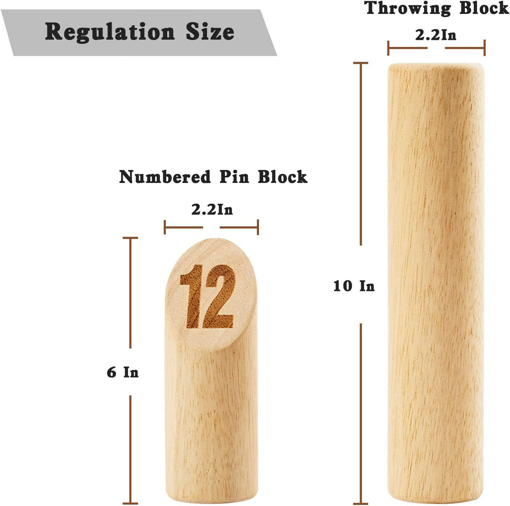 Wooden Throwing Game Set with Scoreboard & Carry Bag H17852