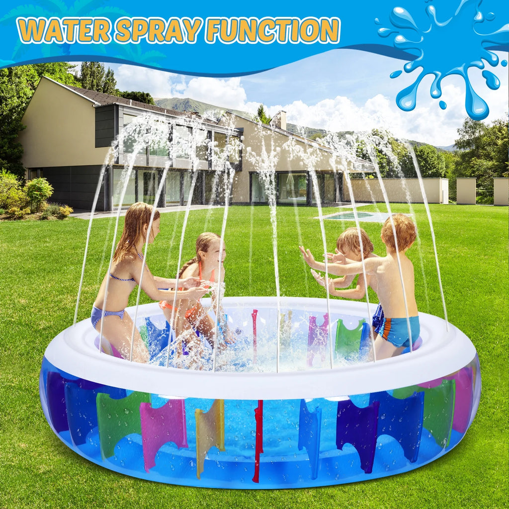 Inflatable PVC Pool with Sprinkler 180 x 180 x 40 cm Y737